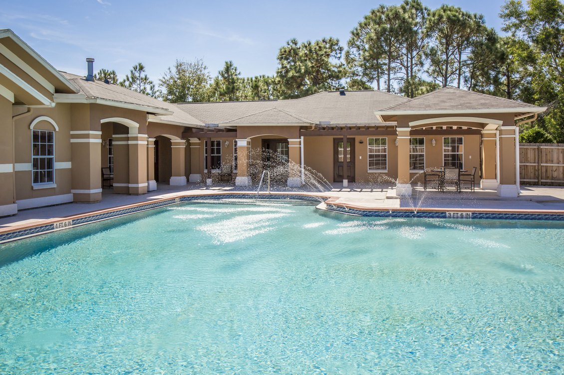 Pool and clubhouse at Sanctuary at Winterlakes in Port St. Lucie.